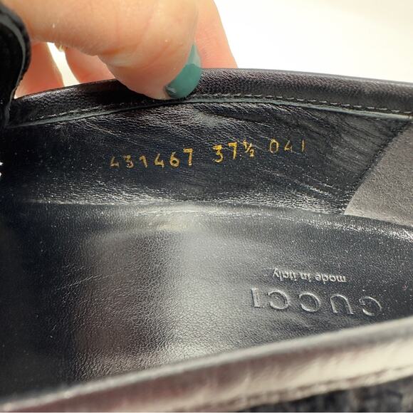 Gucci Jordaan GG Horsebit Velvet Loafers Flats - Picture 11 of 13